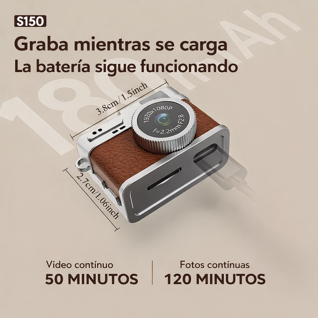 Mini Cámara Retro con Tarjeta de 16GB