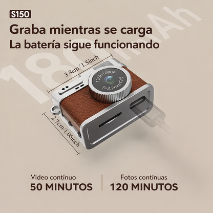 Mini Cámara Retro con Tarjeta de 16GB